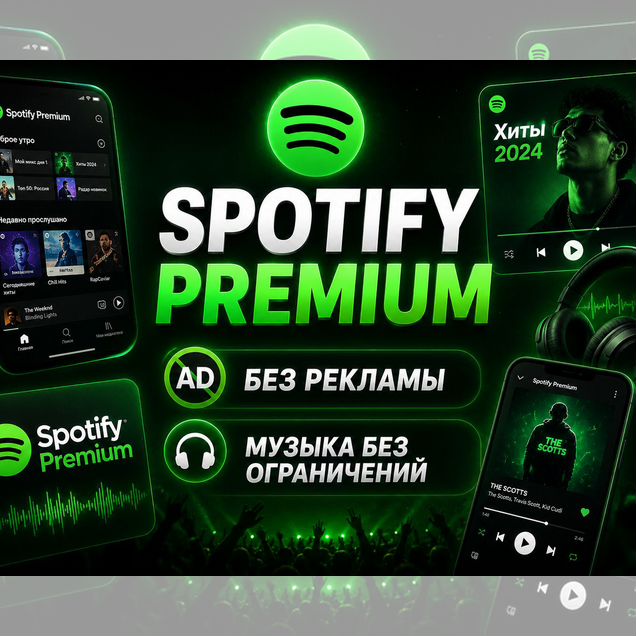 Spotify Premium 1/3/6/12 мес