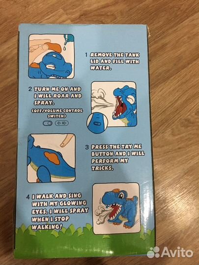 Динозавр Dino,дым,свет,звук