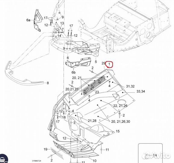 Левая боковина поддона Ski-Doo Lynx 605149805