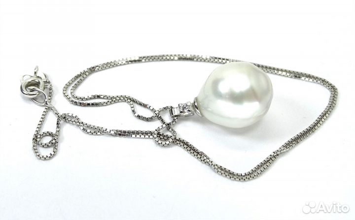 Итальянский золотой кулон с крупной жемчужиной