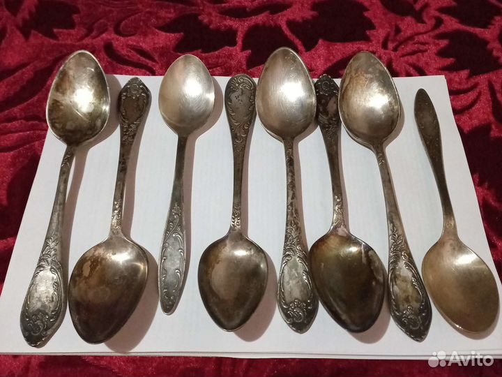 Мельхиоровые ложки ссср,столовые 8 шт