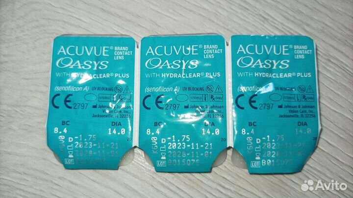 Линзы контактные acuvue oasys -1.75