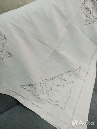 Скатерть старинная Вышивка Ришелье