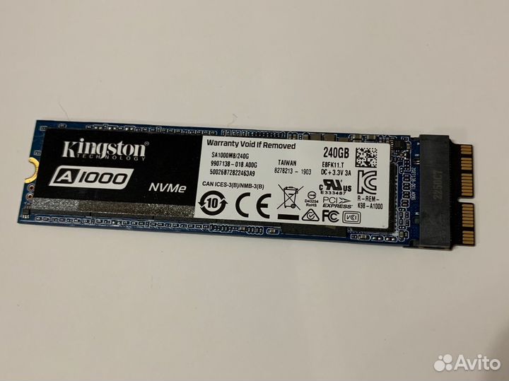 Ssd nvme kingston a1000 для Macbook