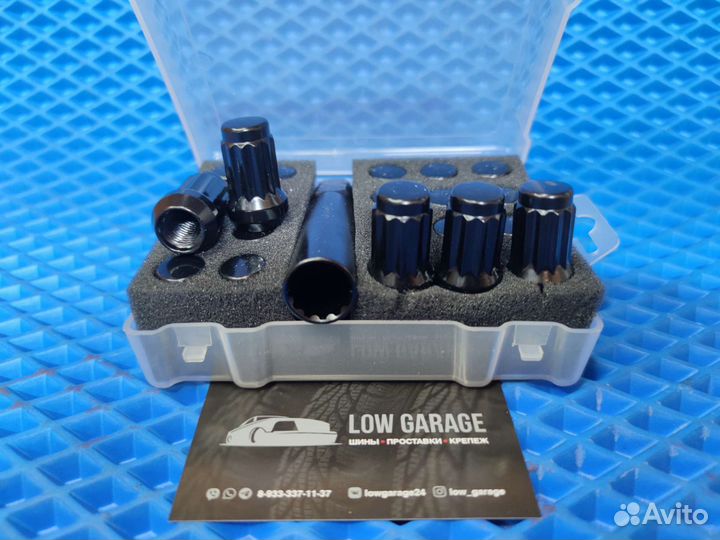 Гайки 12-ти лучевые 12*1.5 набор. Черный хром