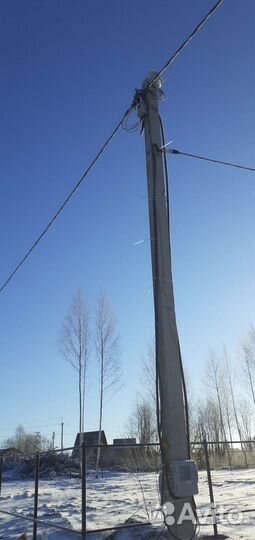 Установка столба лэп для электричества 220в 380в