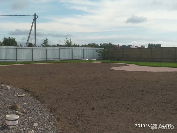 Вспашка земли.Газон.Выравнивание