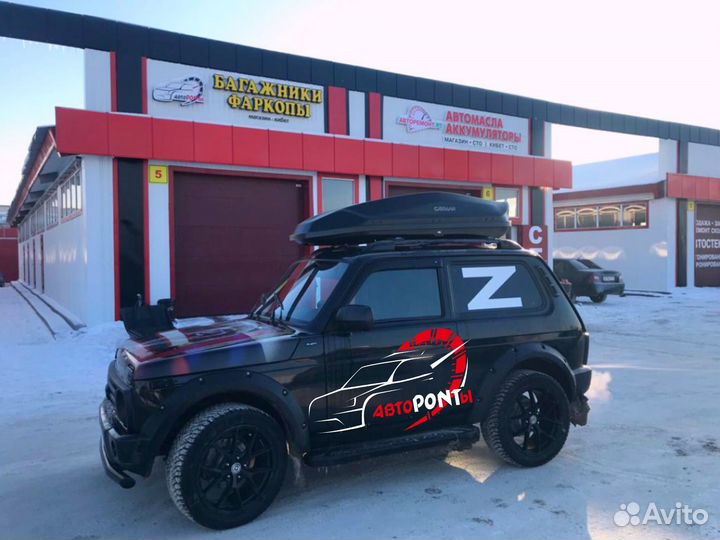 Автобокс Нива 2121 4х4 Cayman черный матовый