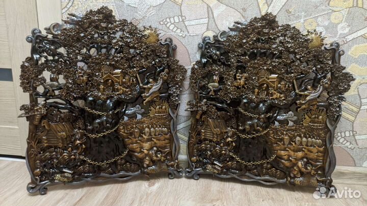 Резное панно из дерева 