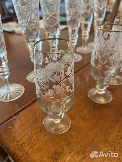 Хрустальные фужеры богемия