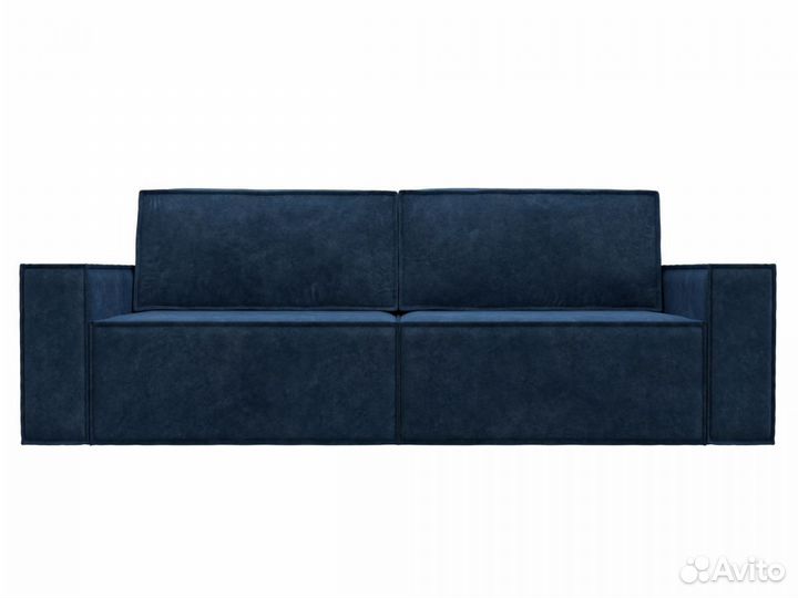 Диван прямой Куба, велюр, brut 11 синий. Москва