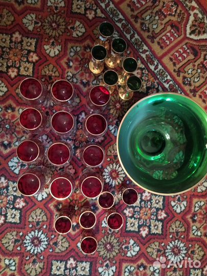 Богемия рюмки лепка, бокалы, графин