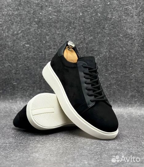 Мужские кеды черные весенние замшевые 40-45