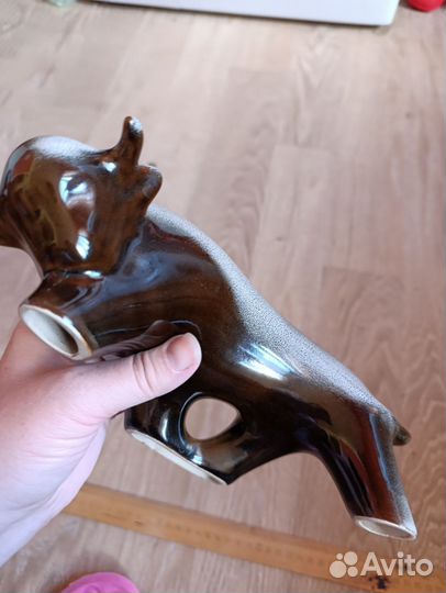 Статуэтка СССР бык большой керамика 26 см