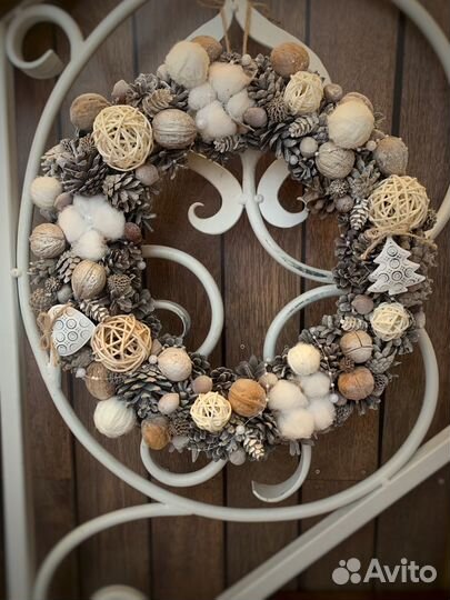 Новогодний венок ручной работы
