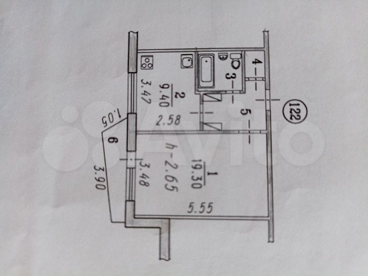 1-к. квартира, 38,6 м², 4/9 эт.