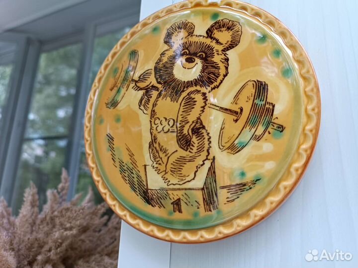 Олимпийский мишка СССР штангист 1980 зик керамика