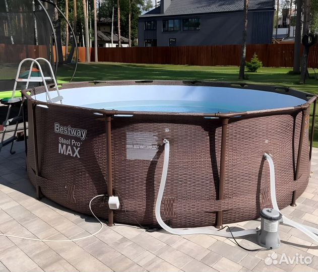 Каркасный бассейн 366х100 ротанг