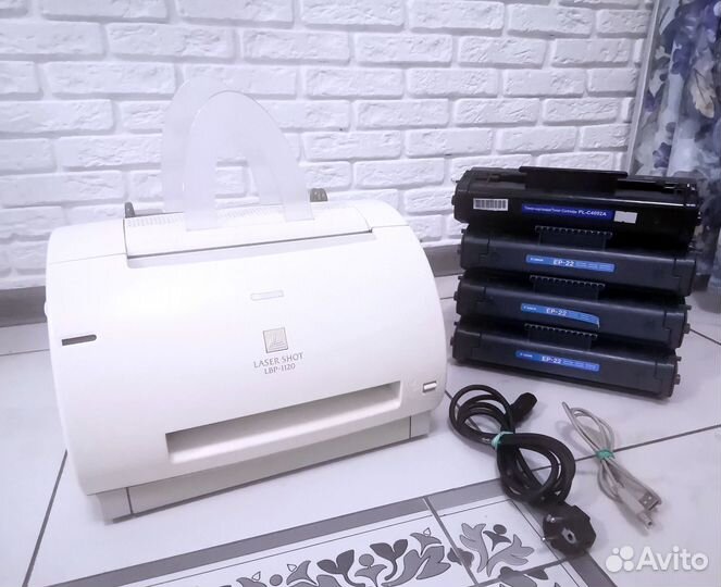 Принтер Canon LBP-1120 и 4 картриджа, A4 10стр/мин