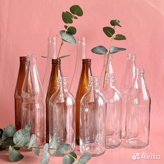 Бутылки стекло вазы для декора для интерьера