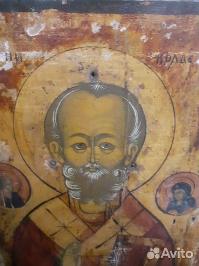 Старинная икона Николай Чудотворец