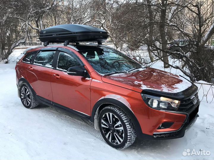 Автобокс Магнум 390 черный карбон на Vesta