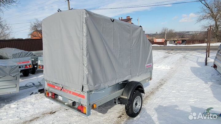 Легковой прицеп Крепыш 2.5/1.3 аэро тент и колесом