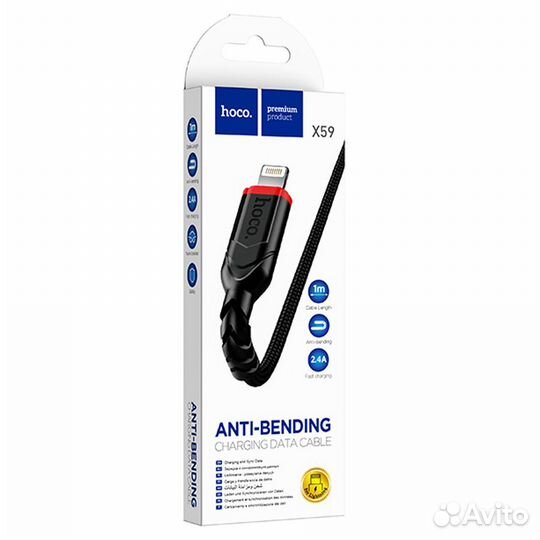 Кабель USB - Lightning 1м hoco X59 Victory черный