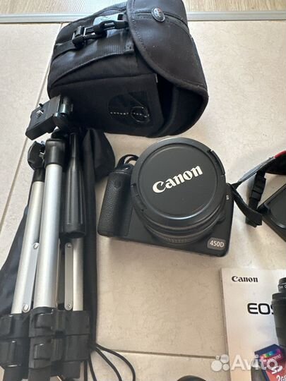Зеркальный фот canon eos450d с 2 объективами