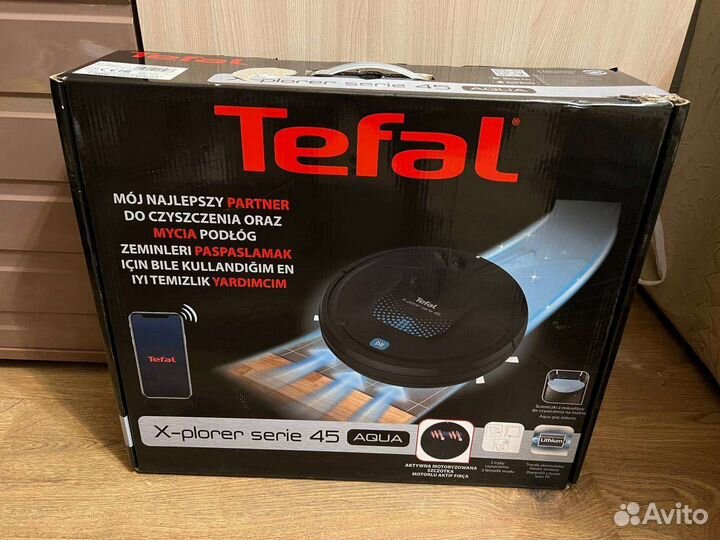 Новый Робот пылесос Tefal x-plorer serie 45 Aqua