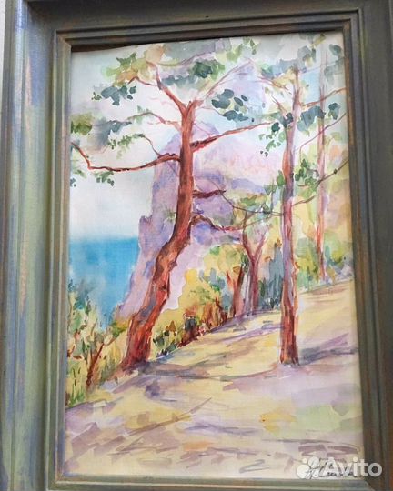 Картины, написанные акварелью Крымскме пейзажи