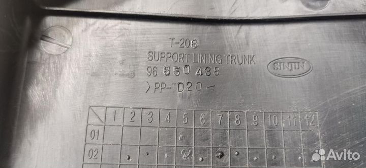 Обшивка отсека багажника нижняя Chevrolet Aveo