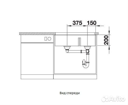Мойка для кухни Blanco subline 430/270-U SG ALM