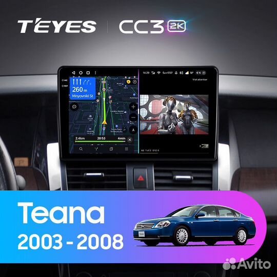 Магнитола Teyes CC3 2K 3/32 Nissan Teana J31