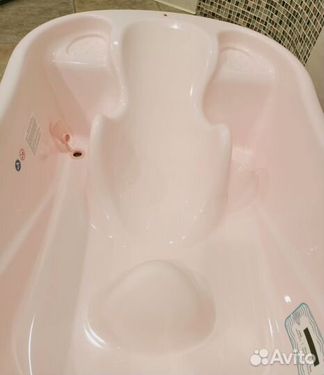 Ванночка для купания с горкой термометром Kid Wick