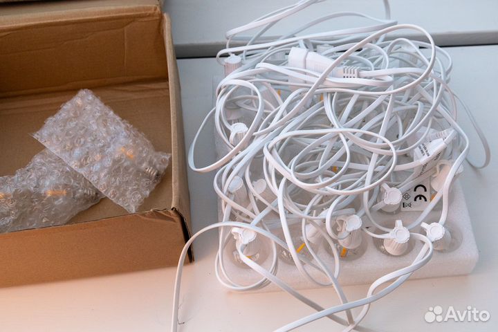 Гирлянда уличная, ретро (15 метров, белый шнур)