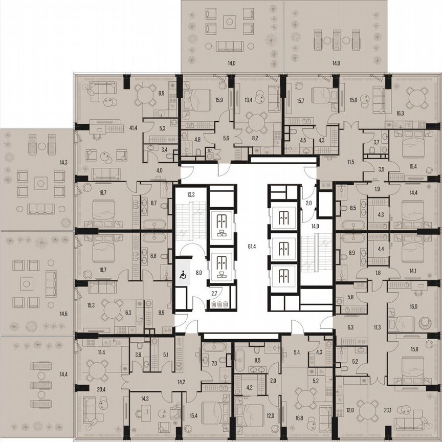 4-к. квартира, 124,5 м², 2/47 эт.