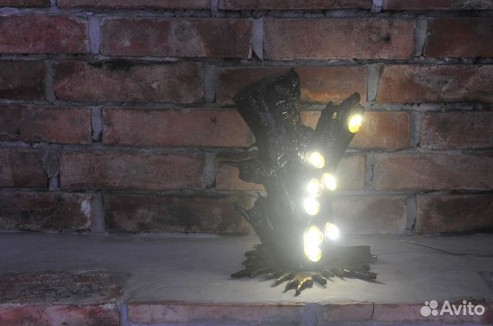 Оригинальные светильники и ночники из камня/дерева