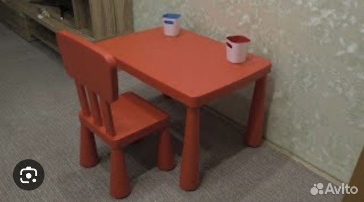 Детский стол и стул IKEA маммут