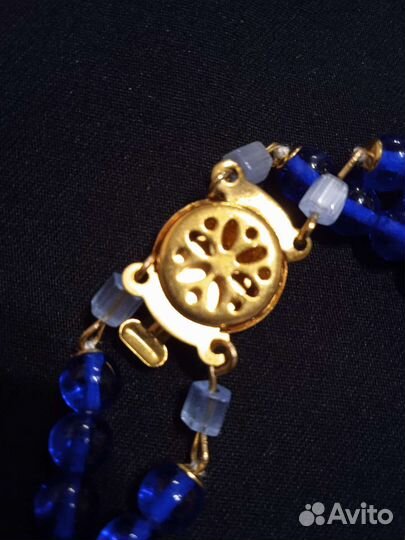 Бусы двухрядные сатиновое стекло