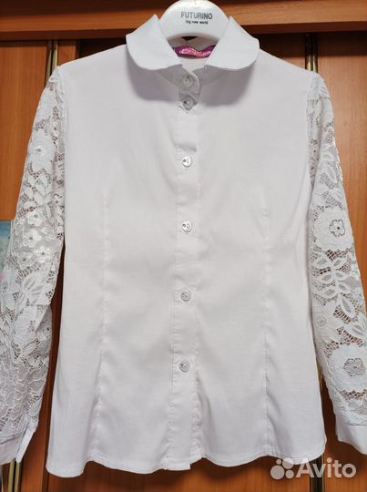 Блузка белая школьная р.128-134