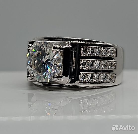 Печатка мужская с бриллиантом (муассанитом) 3ct
