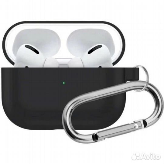 Чехол силиконовый для AirPods Pro 2 черный с