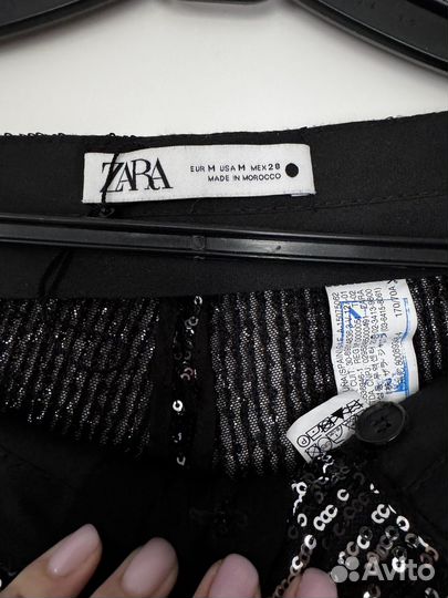 Брюки в пайетка клёш Zara