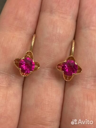 Серьги золотые 583 пробы СССР