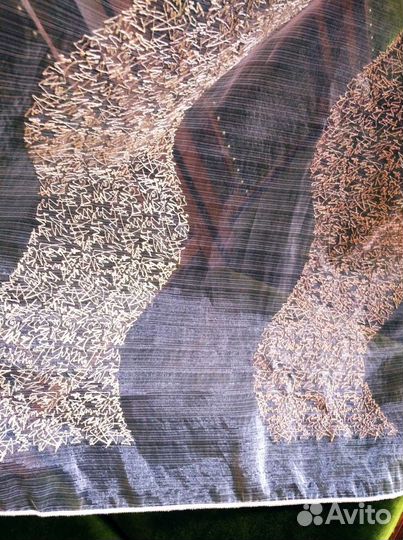 Тюль Turkey Вуаль лёгкая 3 /8 метров золот.вышив