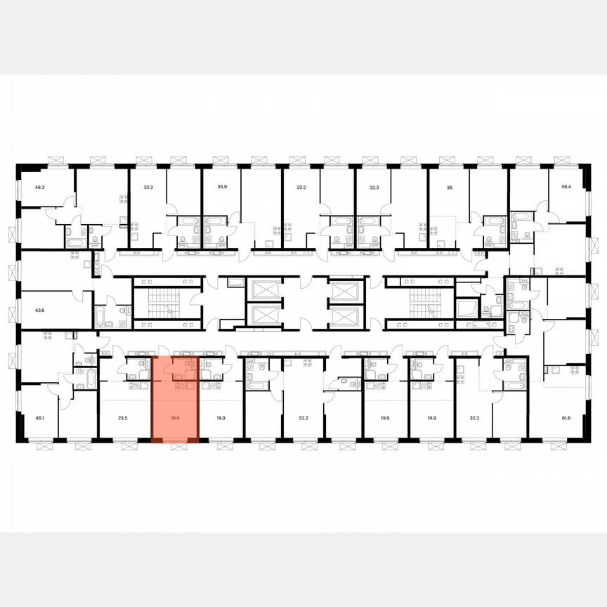 Квартира-студия, 19,9 м², 17/24 эт.
