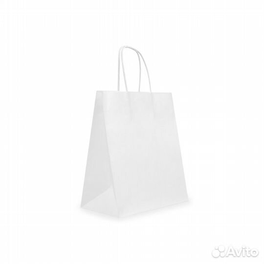Крафт пакет с кручеными ручками 220*120*250 мм бел