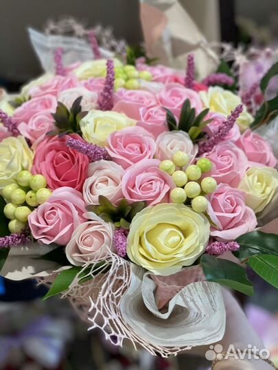 Мыльные розы букет подарок 8 марта праздник