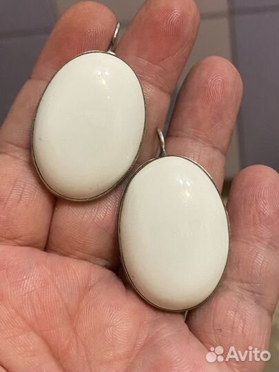 Винтажные серьги с природным кахалонгом